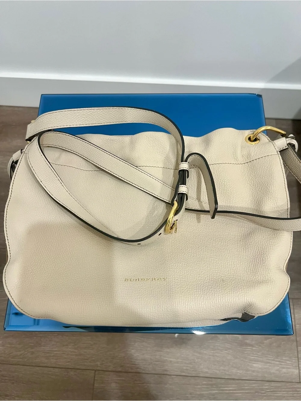 Burberry Cream Leather Crossbody Bag